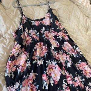 Torrid Black and Pink Floral summer Dress